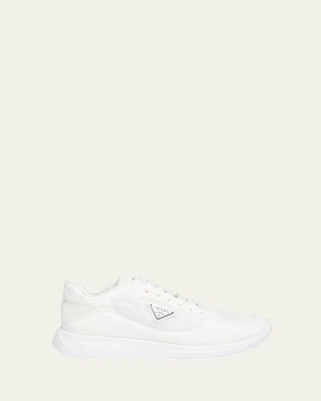 Rete Net Leather Lace-Up Sneakers